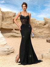 Load image into Gallery viewer, V neck Backless Chiffon Slim Fit Evening Dress Maxi Dress Elegant Cocktail Party Dress