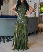 Load image into Gallery viewer, Elegant Women Wear Sexy Slim Sequin Mesh Stitching Dress