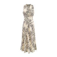 Load image into Gallery viewer, Elegant Graceful Cross V neck Sleeveless Printed Dress Summer Waist Controlled Lace up Slim Fit Vacation Dress Vest Dress