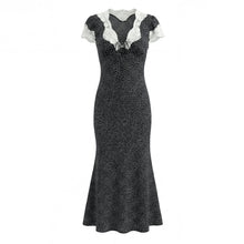 Load image into Gallery viewer, French Retro Beautiful Seaside Vacation Maxi Dress Lace Stitching Polka Dot Elegant Graceful Dress
