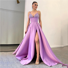 Load image into Gallery viewer, Spring Summer Women Clothing Dress Deep V Plunge Sequin Sling Sexy Slit Dress