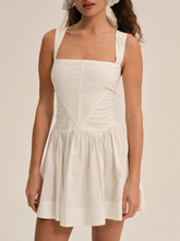 Load image into Gallery viewer, Early Spring French Vintage Sexy Square Collar Strap Halter Pleated Mini Dress