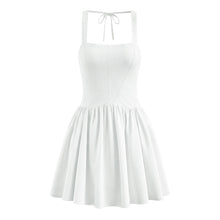 Load image into Gallery viewer, Early Spring French Vintage Sexy Square Collar Strap Halter Pleated Mini Dress