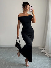 Load image into Gallery viewer, Autumn Winter off the Shoulder off Neck Dress Sexy Elegant Dress Evening Dress Women Clothing