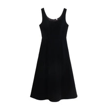 Load image into Gallery viewer, Women Clothing Spring Hepburn Boutique Thick Velvet Vest Sleeveless Dress