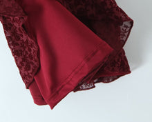 Load image into Gallery viewer, Sexy Cute Deep V Plunge neck Bow Flocked Printed Tight Waist A line Dress Ruffled Sexy Dress