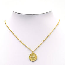 Load image into Gallery viewer, CZ North Star On Round Coin Charm, Sku#F1480