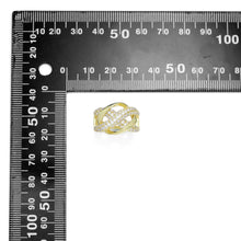 Load image into Gallery viewer, CZ Twisted Criss Cross Oval Adjustable Ring, Sku#A323