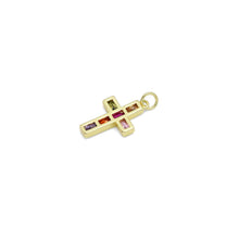 Load image into Gallery viewer, Colorful Baguette CZ Cross Shape Pendant, Sku#L717