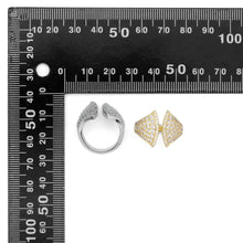 Load image into Gallery viewer, Gold Silver CZ Fan Shape Adjustable Ring, Sku#B370