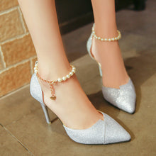 Load image into Gallery viewer, Women's Cutout Platform Sandals | Waterproof Open-Toe Metallic Heels