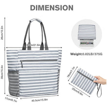 Load image into Gallery viewer, Large Waterproof Beach Tote Bag – Foldable, Sandproof &amp; Lightweight for Travel