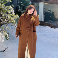 Load image into Gallery viewer, Womens Relaxed-Style Wool Double-Faced Coat