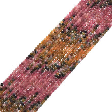 Load image into Gallery viewer, Genuine Mixed Color Tourmaline Round Faceted Beads, 4mm, Sku#U1507
