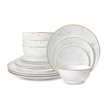 Load image into Gallery viewer, Carrara Marble Dinnerware Set - 16 Piece Set