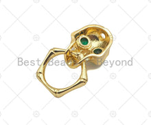 Load image into Gallery viewer, CZ Micro Pave Colorful Eye Skull Shape Pendant/Charm,Cubic Zirconia Charm, Necklace Bracelet Charm Pendant,29x13mm, Sku#LK261