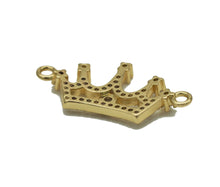 Load image into Gallery viewer, Gold CZ Crown Charm, Sku#LK676