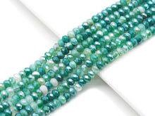 Load image into Gallery viewer, Mystic Natural Green Banded Agate Rondelle Faceted Beads, Sku#UA250