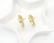 Load image into Gallery viewer, Clear CZ Gold T Wrap Adjustable Ring, Sku#X354