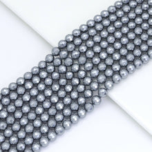 Load image into Gallery viewer, Dark Gray MOP Round Faceted Beads, Sku#T174