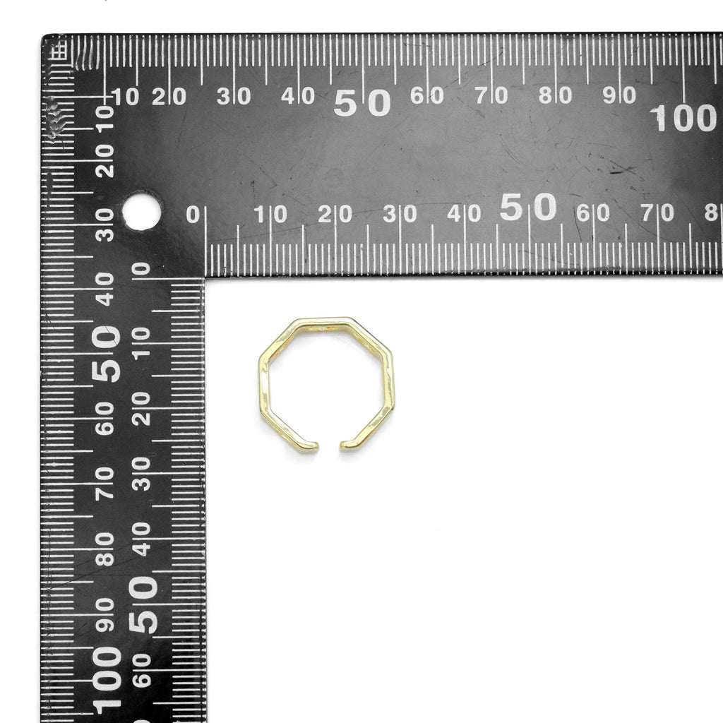 Gold Hollow Out Heart Polygon Adjustable Ring, Sku#LX620