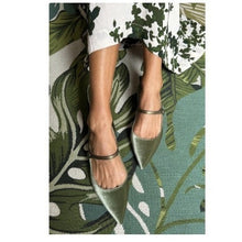 Load image into Gallery viewer, Women's Green Suede Pointed-Toe Slip-On Flats | Casual Pumps