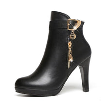 Load image into Gallery viewer, Women's Pointed-Toe Stiletto Boots | PU Leather High Heel Ankle Boots