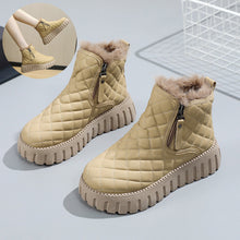 Load image into Gallery viewer, Women's Plaid Platform Ankle Boots | Side Zipper Plush Lined Snow Boots