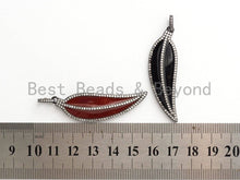 Load image into Gallery viewer, NEW Enamel Colorful Leaf Pendant,CZ Micro Pave Oil Drop Leaf pendant,Enamel pendant,Enamel Jewelry,14x48mm,sku#F619