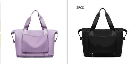 Foldable Travel Gym Bag for Women – Large Capacity Waterproof Duffel Bag with Wet Pocket & Luggage Strap
