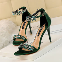Load image into Gallery viewer, Rhinestone Stiletto High Heels Women's Open Toe Party Shoes