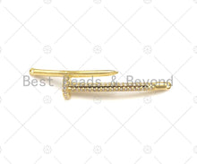 Load image into Gallery viewer, CZ Clear Micro Pave Nail and Hammer Shaped Connector for Bracelet/Necklace, Cubic Zirconia Link Connector, 7x37mm, Sku#FH149