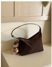 Load image into Gallery viewer, Retro Suede Crossbody Bag – Minimalist Faux Suede Commuter Bag for Women