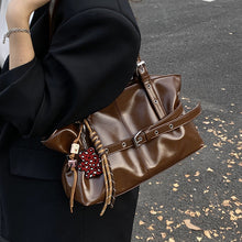 Load image into Gallery viewer, Oil-Waxed PU Leather Bucket Bag