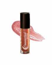 Load image into Gallery viewer, Promise pink duochrome lip gloss with duochrome glitter apple scented