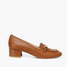 Load image into Gallery viewer, The Delhi Brown Leather Block Heel Pump Women Shoe
