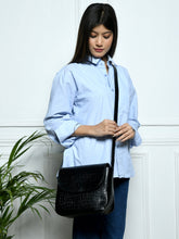 Load image into Gallery viewer, Diva Black Croco Sling Bag