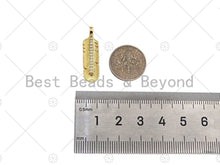 Load image into Gallery viewer, CZ Micro Pave Feather Shape Pendant/Charm,Cubic Zirconia Medallion Charm, Necklace Bracelet Charm Pendant,7x27mm, Sku#LK239