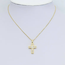 Load image into Gallery viewer, Baguette CZ Pave Cross Charm Pendant, Sku#LX536