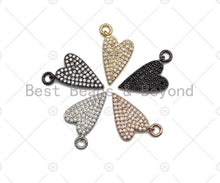 Load image into Gallery viewer, CZ Micro Pave Heart Shape Pendant,Cubic Zirconia Heart Charm, Gold/silver/black/rose gold Dangle Heart Charm, 9x16mm,sku#ML24