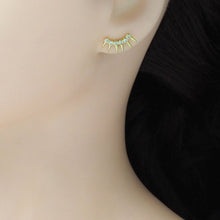 Load image into Gallery viewer, Gold CZ Spike Ear Climber Earrings, Sku#LD506