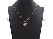 Load image into Gallery viewer, CZ Micro Pave Mixed Color Evil Eye Pendant, Oval Colored Cz Pave in Gold/Silver/Rose Gold Finish, 20x28mm, sku#F857