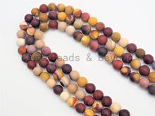 Load image into Gallery viewer, Natural Matt Smooth Round Mookaite beads, SKU#399M