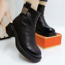 Load image into Gallery viewer, Women's Chunky Mid Heel Short Boots – Round Toe Block Heel Ankle Boots
