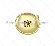 Load image into Gallery viewer, CZ Micro Pave North Star On Round Coin Pendant,18K Dainty Gold Medallion Charm, Necklace Bracelet Charm Pendant, 36x38mm, Sku#LK293