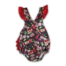 Load image into Gallery viewer, Crawfish print backless bubbles baby girls summer romper