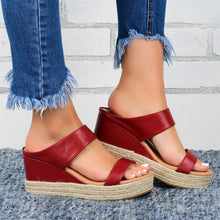 Load image into Gallery viewer, Women's Cutout Wedge Sandals | Hollow Platform Heels PU Upper
