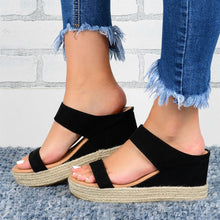 Load image into Gallery viewer, Women's Cutout Wedge Sandals | Hollow Platform Heels PU Upper