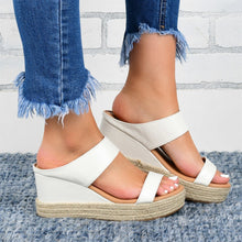 Load image into Gallery viewer, Women's Cutout Wedge Sandals | Hollow Platform Heels PU Upper