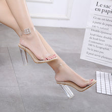 Load image into Gallery viewer, Women's Transparent Platform Pumps | Round-Toe Cowhide High Heels